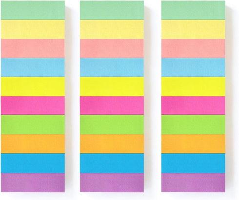 30 Pads 0.6x2 Inch Sticky Notes Flags Tabs Page Markers 10 Bright Color Sticky Index Tabs Page Flags 80 Sheet/Pad...