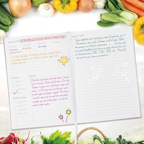 Recipe Book Recipe Book To Write in Your Own Recipes With 62 Blank Recipe Book Pages (orange)...