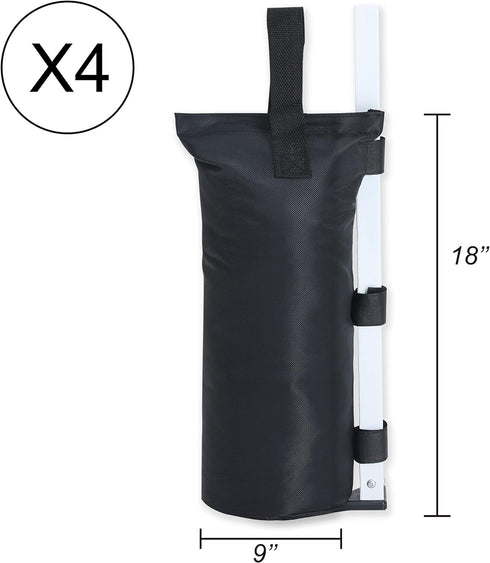 ABCCANOPY 112 LBS Extra Large Canopy Sand Bags, 4-Pack, Black (without Sand)...