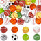 SUNNYCLUE 1 Box 32Pcs Ball Silicone Beads Silicone Round Focal Beads Baseball Soccer Basketball Silicone Sports Beads for Jewelry Making Supplies ...