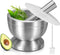 Mortar and Pestle, Sopito 18/8 Stainless Steel Spice Grinder Pill Crusher with Lid for Crushing Grinding Ergonomic Design with Anti Slip Base and ...