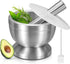 Mortar and Pestle, Sopito 18/8 Stainless Steel Spice Grinder Pill Crusher with Lid for Crushing Grinding Ergonomic Design with Anti Slip Base and ...