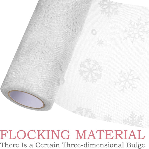 Artibetter Christmas Snowflake Tulle Roll Glittering Organza Gauze Ribbon 15cm 10Yards (White)...
