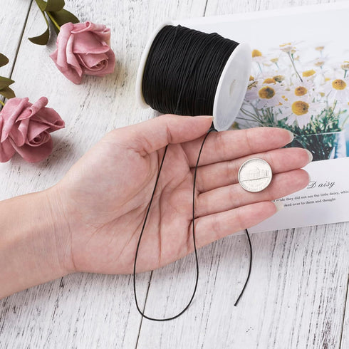 Pandahall 100 Yards Nylon Beading Cord 0.8mm Braided Nylon Beading String Thread Chinese Knotting Cord with Plastic Spool for Knotting Braiding Be...