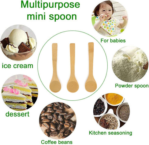 5Pcs Small Wooden Spoons, 5 inches Mini Wood Soup Salt Tasting Spoons Honey Teaspoons for Condiment Coffee Tea Sugar Jam...