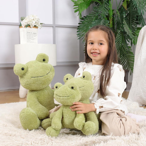 Apricot Lamb Toys Plush Velvet Frog Stuffed Animal Soft Cuddly Perfect for Child (Green Frog,8.5 Inches)...