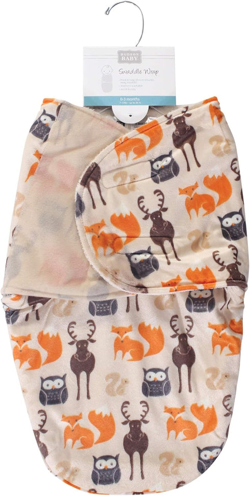 Hudson Baby Unisex Baby Plush Swaddle Wrap, Forest, 0-3 Months...