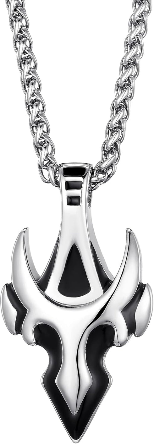 Mens Arrow Necklace Taurus Pendant Chain for Men 24 Inch Stainless Steel Chain...