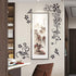 LiveGallery Removable Black Vinyl Flowers Wall Decals DIY Flower Vines and Butterfly Wall Stickers Decor Peel Stick Art Decoration for Teens Room ...