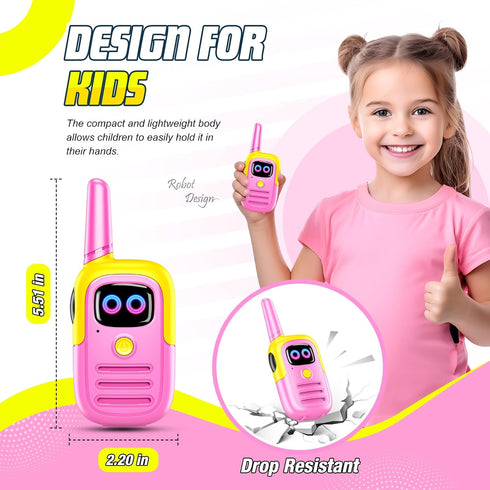 Girls Walkie Talkies Toys for Kids: DASTION-99 Mini Robots Walkies Talkies Birthday Gifts for 3 4 5 6 7 Year Old Girl Toys for 3-7 Year Old Girl O...