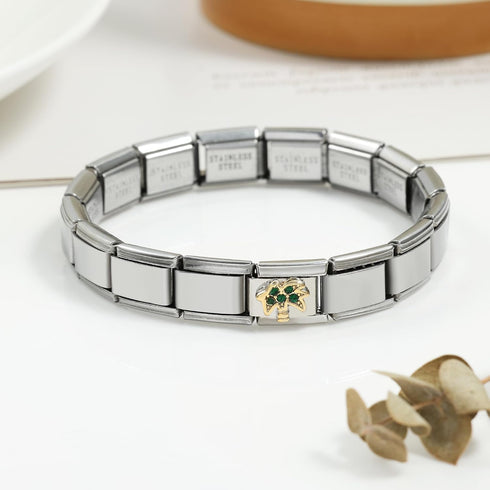 12pcs Italian Charm Bracelet Sets 9mm Italian Charms with Starter Brascelet Assorted Charms And Opening Tools Removable Module Charm Links Handmad...
