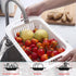 MineSign Extendable Over the Sink Colander Fruits and Vegetables Drain Basket Adjustable Food Strainer Sink Washing Basket for Kitchen (Blue)...