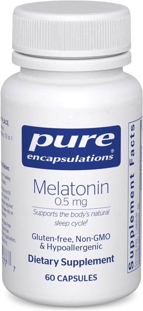 Pure Encapsulations Melatonin 0.5 mg - Natural Sleep Helper for Bedtime - Regulates Sleep-Wake Cycle - 0.5 mg Melatonin - Sleep Supplement* - Vega...