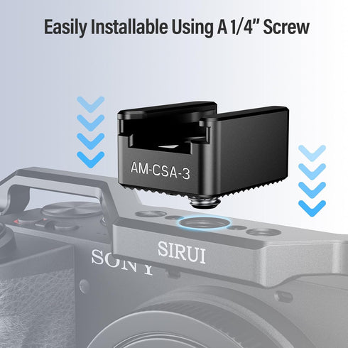 SIRUI 3 Pack Camera Cold Shoe Mount Adapter with 1/4"-20 Thread for Camera Cage, Flash, LED Light, Monitor and Microphone, AM-CSA-3...