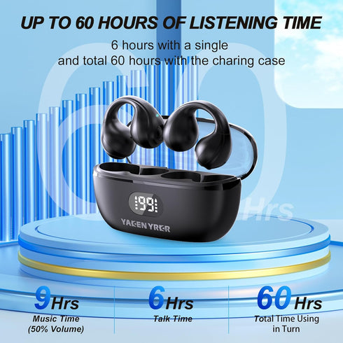 Clip on Earbuds,Wireless Ear Clip Bone Conduction Bluetooth Headphones,Mini Ear Clip Fitness Earbuds Cycling Running Workout for Running. (Black)...