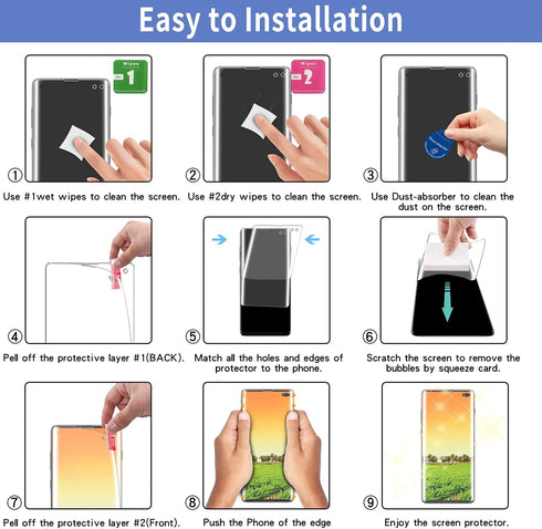 HPTech 2-Pack Screen Protector For Samsung Galaxy S10 Plus Full Coverage PET Film, HD Clear, Bubble Free, Case Friendly...