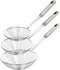 Enhanced Version Stainless Steel Spider Strainer Skimmer Ladle, Set of 3 Sizes Kitchen Strainer Spoon for Cooking and Frying, Pasta Strainer, Food...