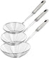 Enhanced Version Stainless Steel Spider Strainer Skimmer Ladle, Set of 3 Sizes Kitchen Strainer Spoon for Cooking and Frying, Pasta Strainer, Food...