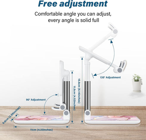Foldable Phone Stand for Desk?Angle of View Adjustable Cell Phone Stand?Phone Holder for Desk/ipad Stand ?Suitable for iPhone, Samsung and Other S...