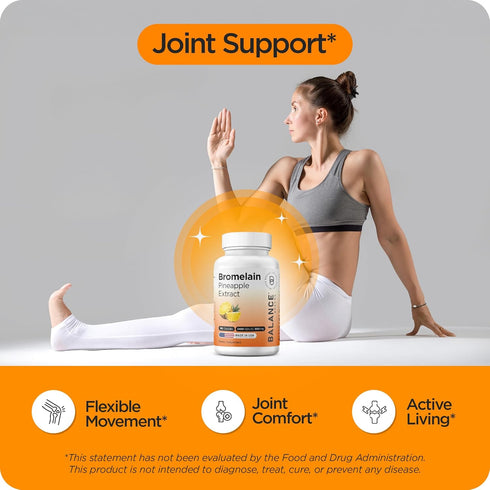 Balancebreens Bromelain 500mg Capsules – 2400 GDU Pineapple Extract Supplement for Joint Support, Natural Swelling Support, and Healthy Digestion ...