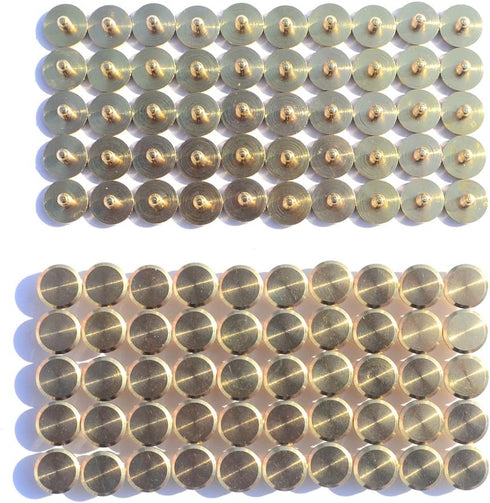 DGOL 50 Pairs Brass Backscrews Golden Leather Fasteners Sturdy Binding Rivets Belt Strap Collar Back Screws PU Studs Length (0.158 inch (4mm))...