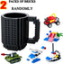 Build-on Brick Mug,Funny Novelty Coffee Mug,Creative DIY Building Blocks Cup,Birthday Party Cups for Kids,Unique Gifts for Christmas,Black...