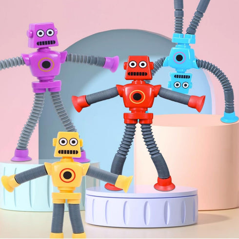 Suction Cup Robot Toy,Robot Toys,Robot Toys for Kids 3-5 5-7,pop Tubes Robots,Suction Cup Toys,Mini Robot,Autism Sensory Products,Toys for Ages 5-...