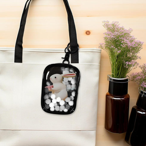 Toyvian 2pcs Small Doll Storage Bags Action Figures Display Clear Bag with Keychain, Zipper Organizer Hanging Collectibles Box for Mini Dolls Figu...