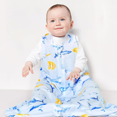 david's kids 100% Cotton Baby Sleep Sack 0-6 Months, Soft Baby Wearable Blankets with 2-Way Zipper, 2 Pack Comfy Sleeping Bags for Infant Newborn ...