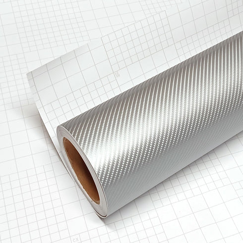 DIYAH 4D Carbon Silver Fiber Vinyl Wrap Sticker with Air Release Bubble Free Anti-Wrinkle (12" x 60" / 1FT x 5FT)...