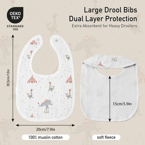GLLQUEN BABY Muslin Drool Bibs for Boys Girls 8 Pack, Adjustable Baby Bibs for Drooling and Teething, Soft Cotton Baby Bandana Bibs for Newborn Fe...