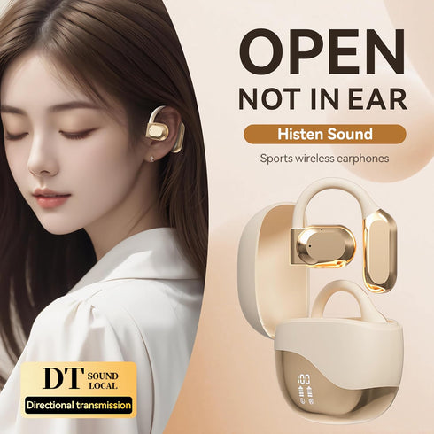 Open Ear Headphones Wireless Earbuds Wireless Bluetooth Headphones 5.3 LED Display 80hrs Playtime HiFi Stereo Sound Waterproof Charging Case Digit...