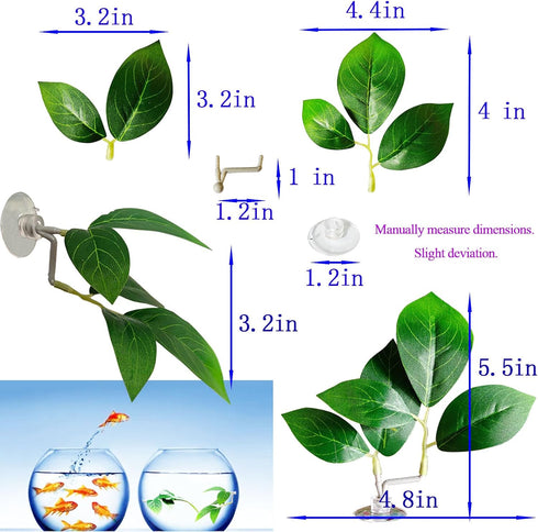 Fish Leaf Pad Fish Tank Accessories Aquarium Décor Simulating 3 pcs Adjustable Plastic Plants Betta Natural Habitat Playing Spawn Breed Rest Bed w...
