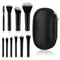 10 Pcs Travel Makeup Brush Set Black Mini Makeup Brushes with Makeup Brush Pouch Portable Travel Size Makeup Brushes Professional Cosmetic Brush f...