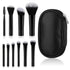 10 Pcs Travel Makeup Brush Set Black Mini Makeup Brushes with Makeup Brush Pouch Portable Travel Size Makeup Brushes Professional Cosmetic Brush f...