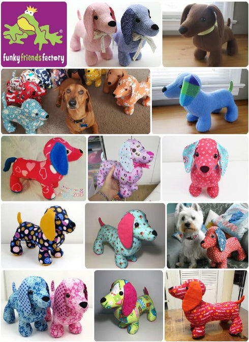FUNKY FRIENDS FACTORY Digger & Dixie Dachshund Pattern...