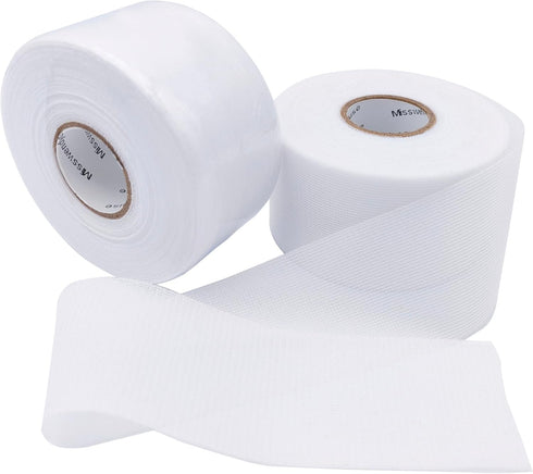 Misswendyfuse Fusible batting, Seam Batting Tape for quilt Sewing, Single-Side Adhesive Warp-Knitted Stretchy Fabric,white?2 Rolls,1.57" Wide, 15 ...