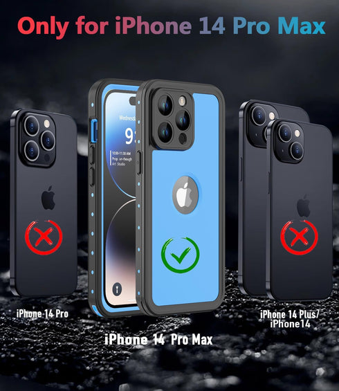 Design for iPhone 14 Pro Max Waterproof Case, Shockproof Dustproof Phone Case for iPhone 14 Pro Max with Screen Protector, Full Body Protective Co...