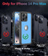 Design for iPhone 14 Pro Max Waterproof Case, Shockproof Dustproof Phone Case for iPhone 14 Pro Max with Screen Protector, Full Body Protective Co...