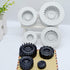 Set of 4Pcs 3D Round Tire Fondant Silicone Mold for Cake Decorating Sugarcraft Chocolate Jello Making Mold Clay Tool...
