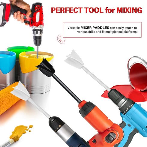 4 Pcs Resin Mixer Paddles for Resin Drill, Epoxy Mixer Attachment for Drill, Paint Mixer/Paint Stirrer for Mixing Resin, Epoxy, Silicone Molds...