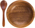Set of 4 Small Round Acacia Wooden Bowls 2¾ Inch Diameter 1½" High With Spoons - Stackable Mixing Bowl Salad Soup Snack Dip Sauce Charcuterie Wood...