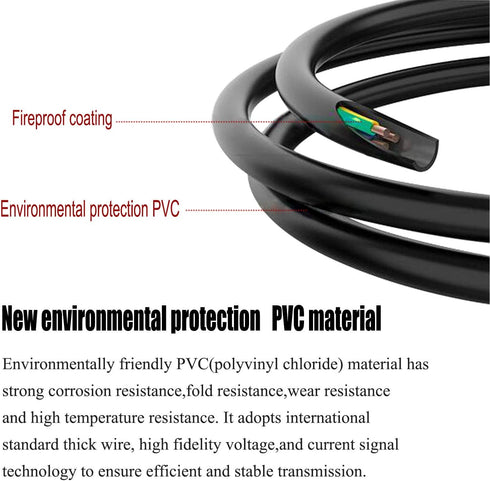 ROLADA AC 2 Prong Cord 6ft Compatible with Sony Asus Acer Toshiba Laptop Charger Samsung LG TCL LED LCD TV Monitor Mini Fridge PS3 PS4 PS5 Slim Pl...