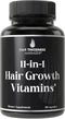11-in-1 Vegan Hair Growth Vitamins for Thinning & Brittle Hair – Advanced Vitamin Complex with 5000mcg Biotin, Pumpkin Seed, Zinc. Supports Thicke...