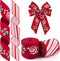 2 Rolls Christmas Ribbon for Wreath Bows Wrapping Gifts, Red Pink Candy Cane Ribbon for Gift Wrapping Party Supplies Decoration DIY Crafts 2.5" X ...