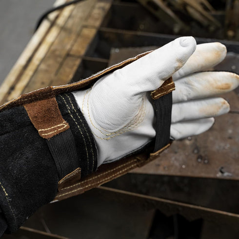 YESWELDER Hand Heat Shield, Welding Hand Shield Split Cowhide Leather Aluminized Back Welding Hand Pad for Welder...