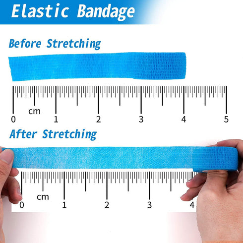 24 Pack Self Adherent Cohesive Wrap Bandages 1 Inches X 5 Yards, First Aid Tape, Elastic Self Adhesive Tape, Athletic, Sports wrap Tape, Bandage W...