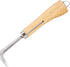 Nisaku NJP956 Nekaki Nihondume Handheld Double Claw Cultivator, Japanese Stainless Steel Tine Length 1.5-Inch, 5.5-Inch Polished Wood Handle...