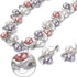 Glass Pearl Necklace and Earring Set,Collar De Perlas para Mujer,Faux Pearl Jewelry Set for Women (Silver)...