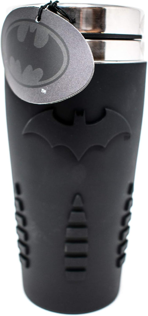 Paladone Batman Travel Mug with Silicone Grip Sleeve, 15oz, Insulated Stainless Steel Tumbler with Lid, Officially Licensed DC Comics Coffee Mug...